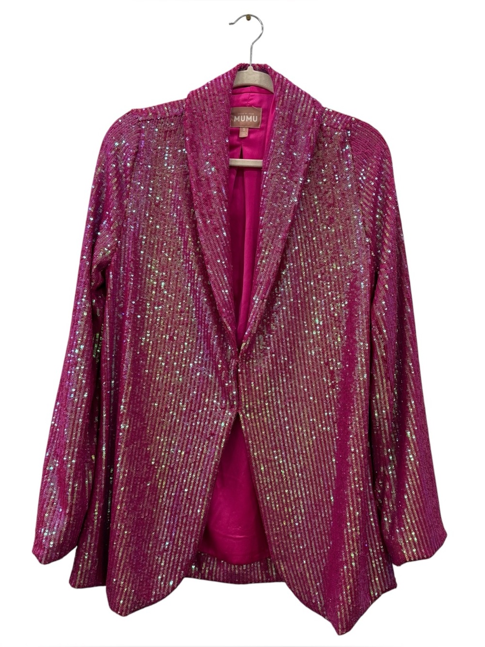 Show Me Your Mumu Dance Blazer Pink Disco Sequin Party Jacket Size Small